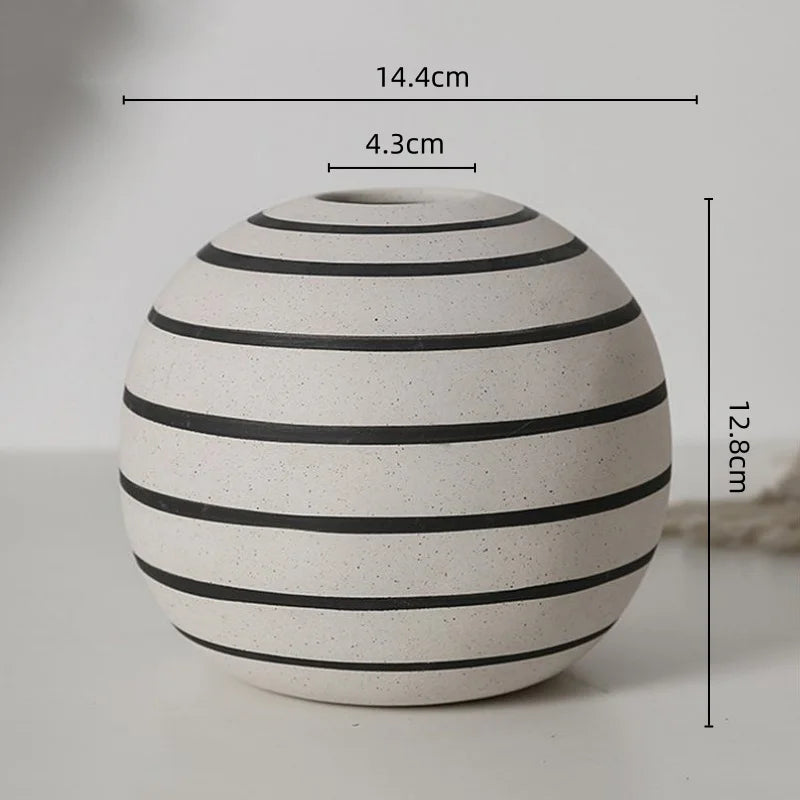 Striped Sphere Vases