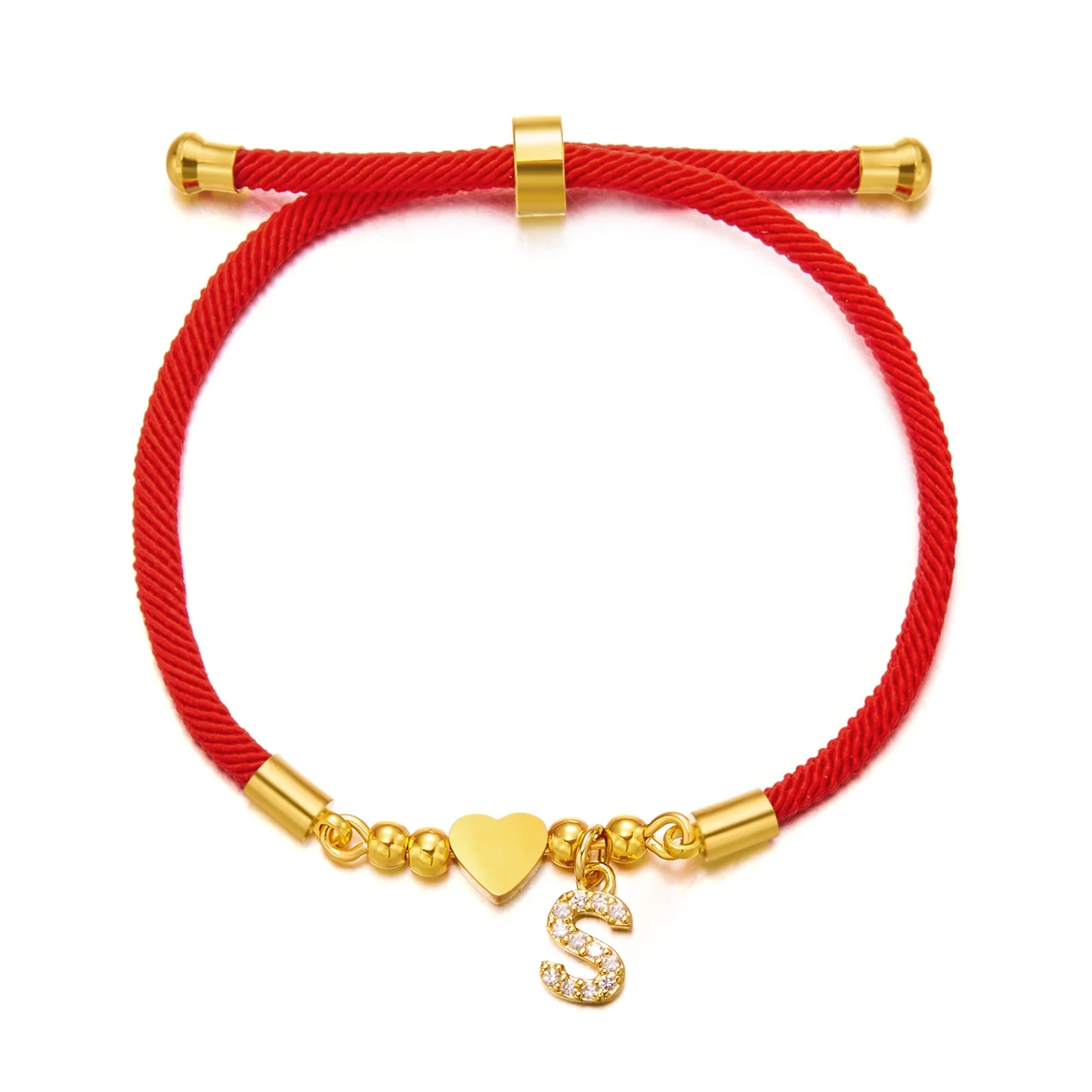 A-Z Heart Initial Letter Bracelet