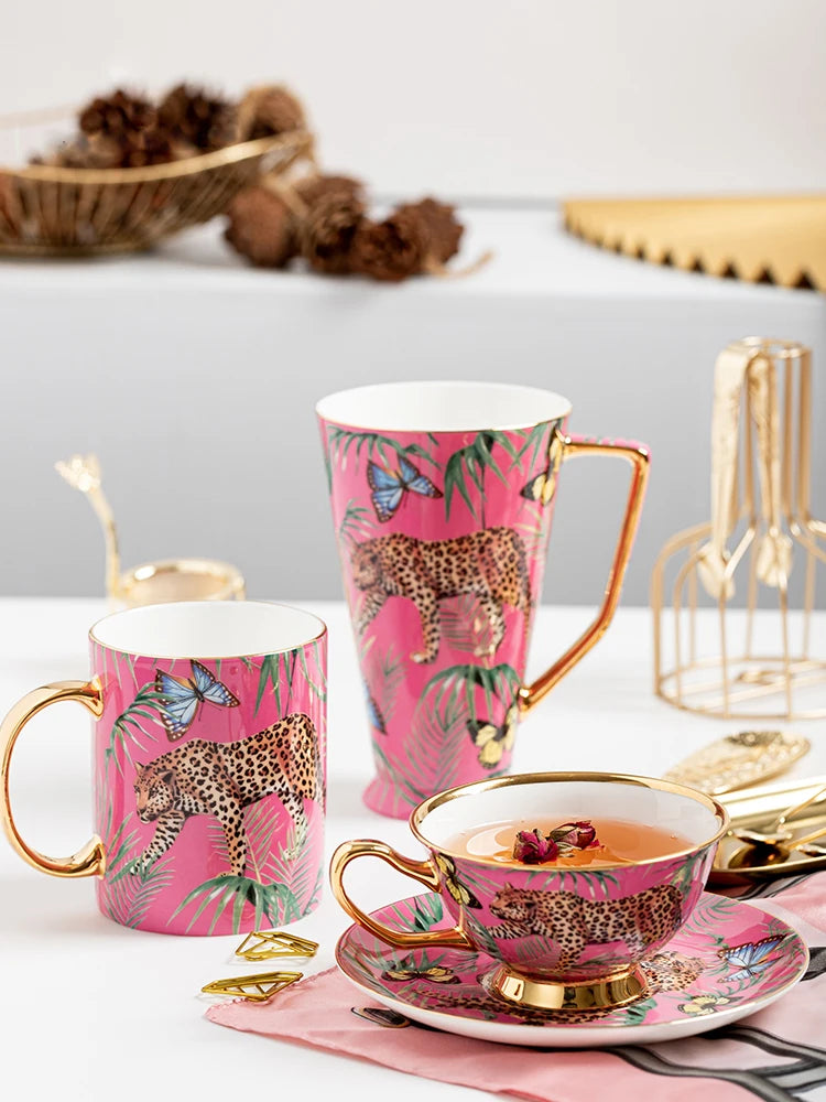 Fancy Pink Bone China Mug