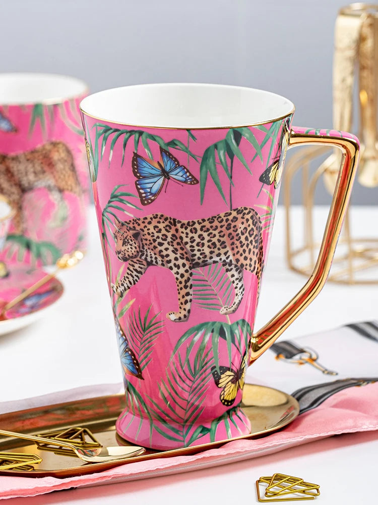 Fancy Pink Bone China Mug