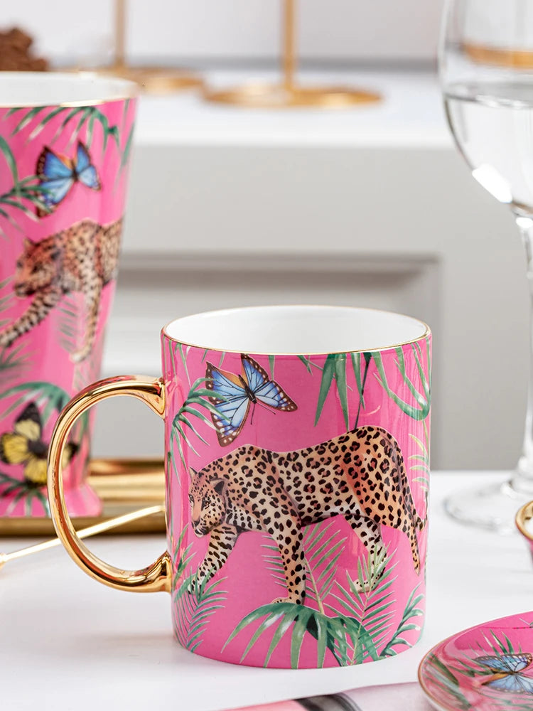 Fancy Pink Bone China Mug