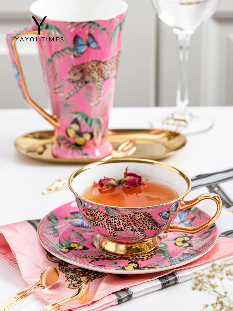 Fancy Pink Bone China Mug