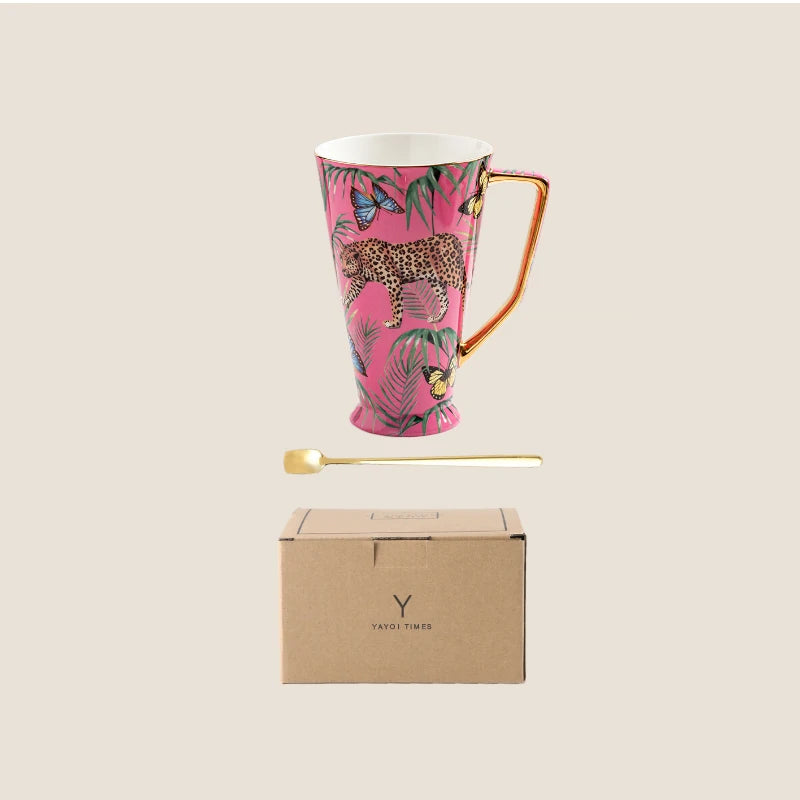 Fancy Pink Bone China Mug
