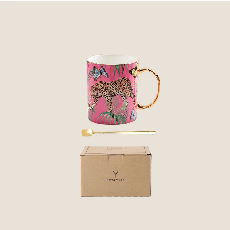 Fancy Pink Bone China Mug