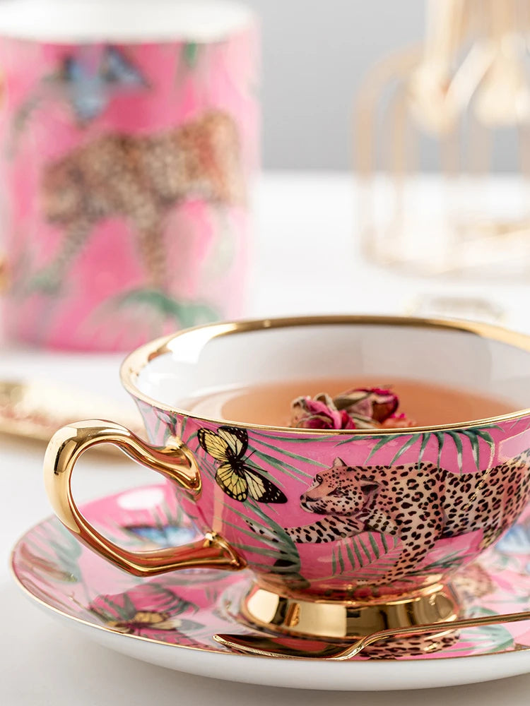 Fancy Pink Bone China Mug