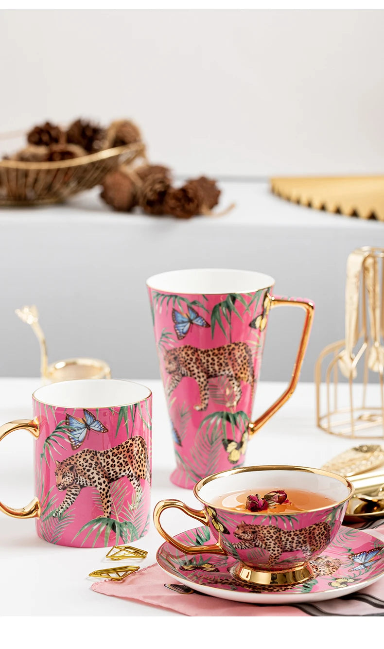Fancy Pink Bone China Mug