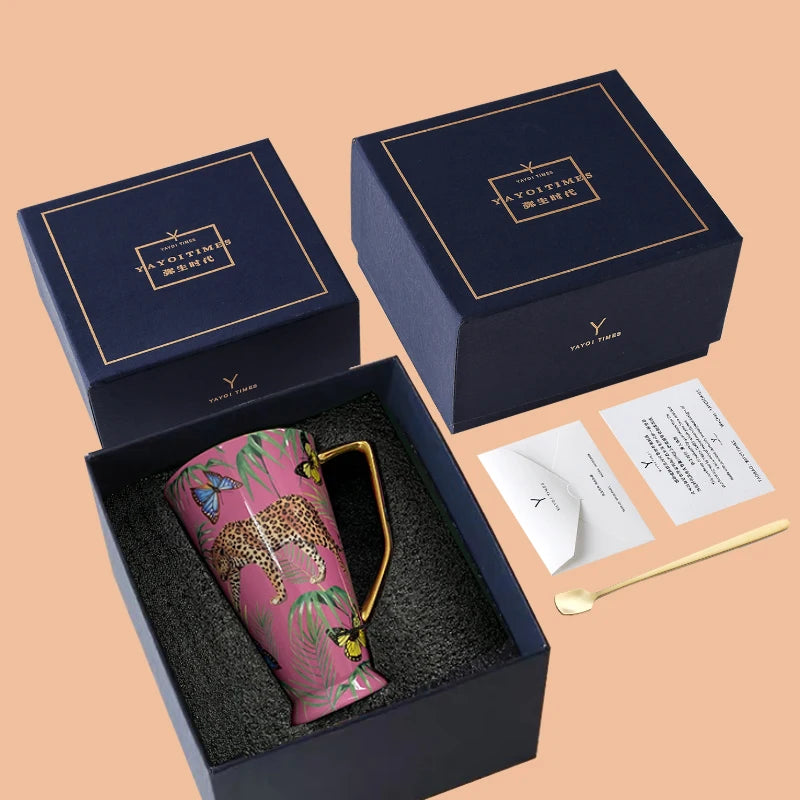 Fancy Pink Bone China Mug