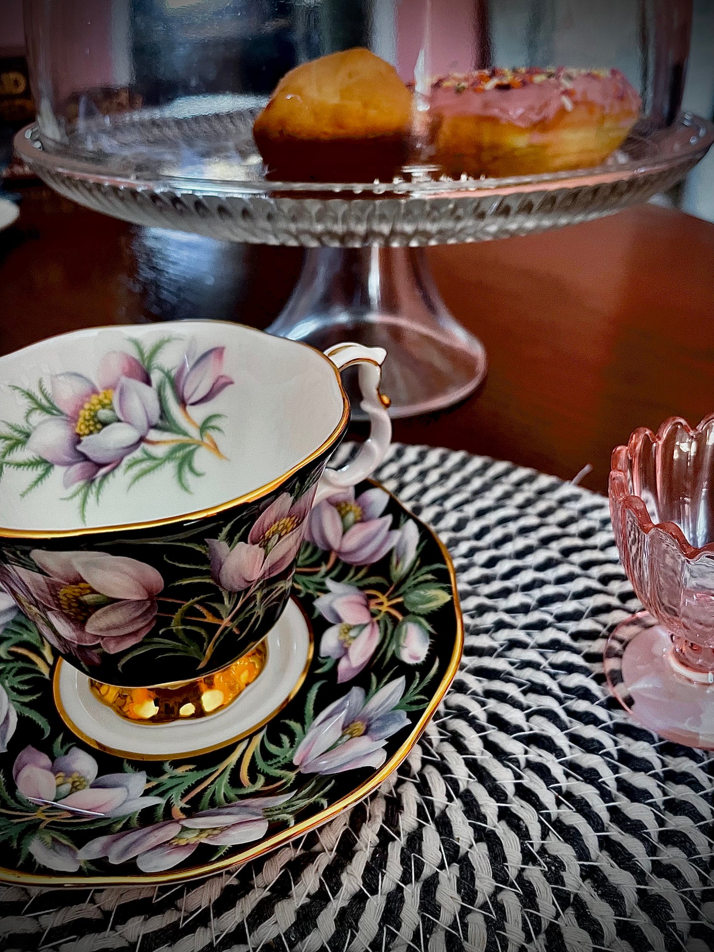 Midnight Garden Vintage Teacup