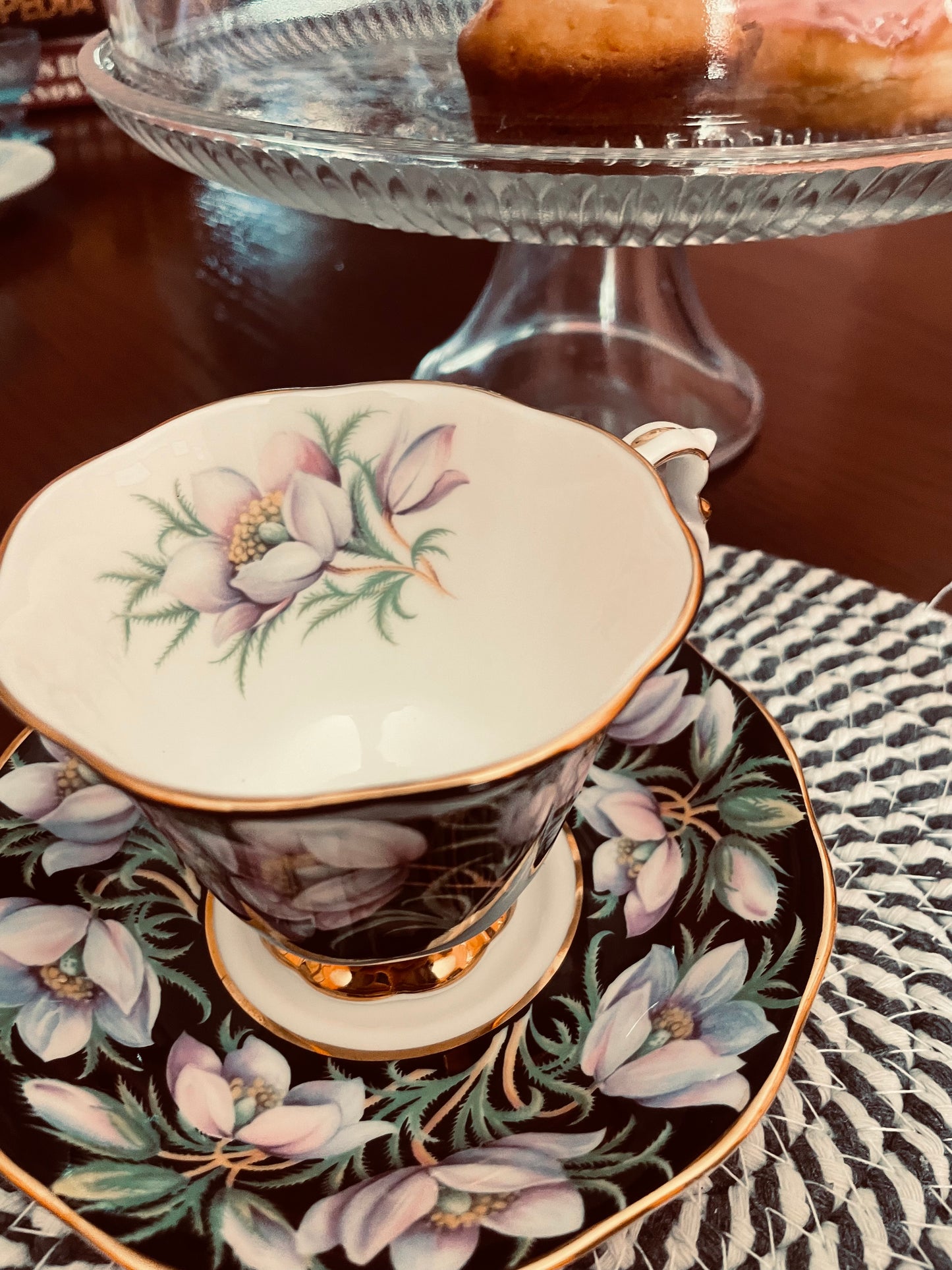 Midnight Garden Vintage Teacup