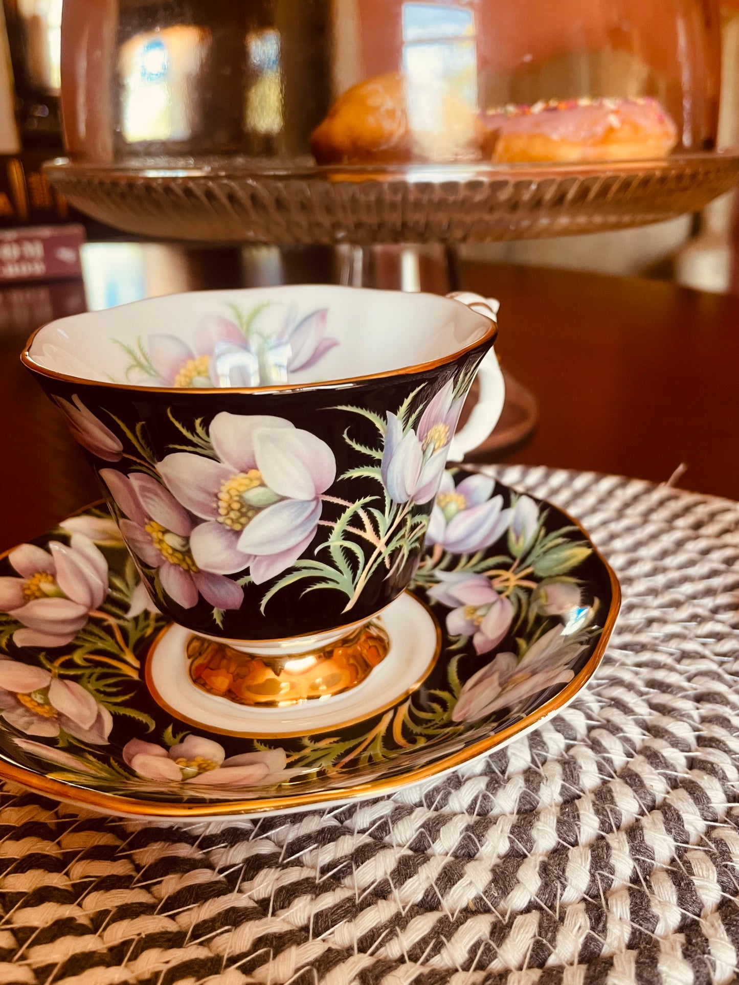 Midnight Garden Vintage Teacup