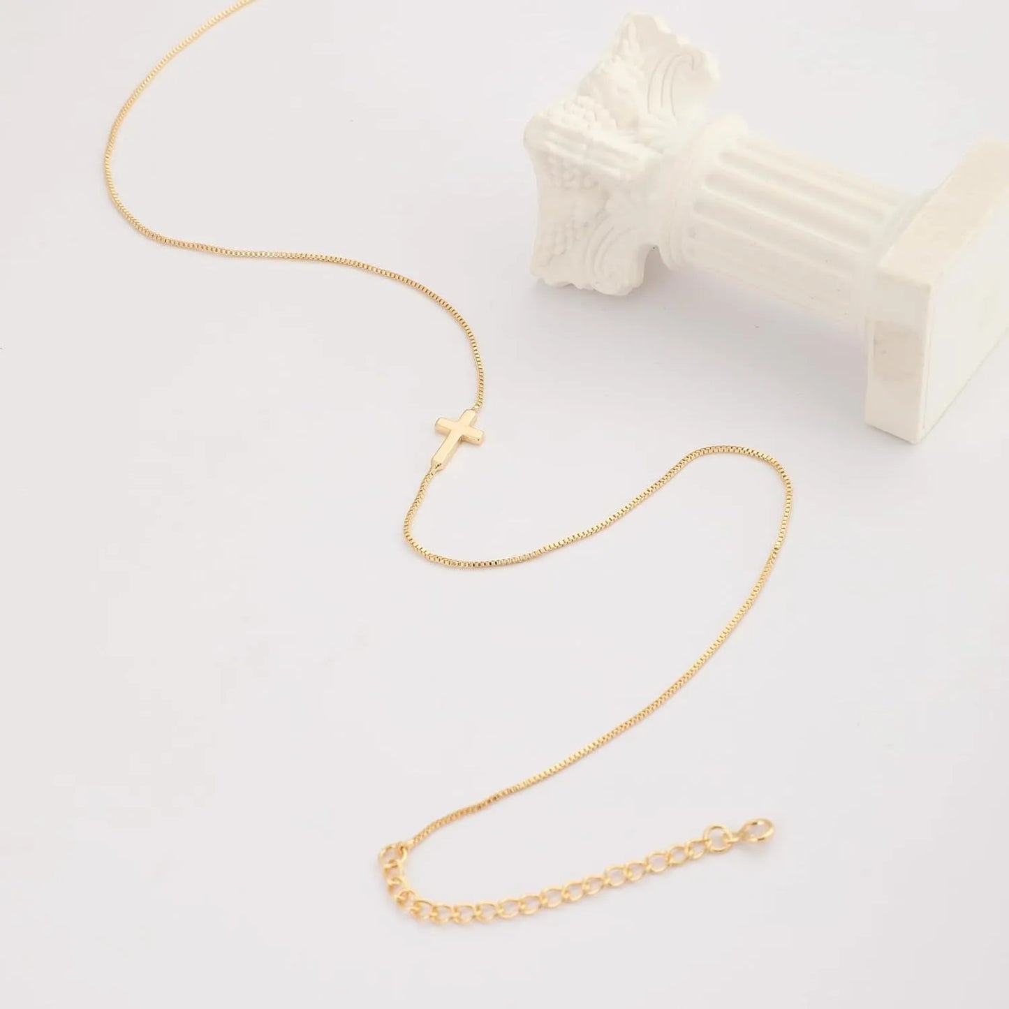 Plated Small Cross Pendant Choker