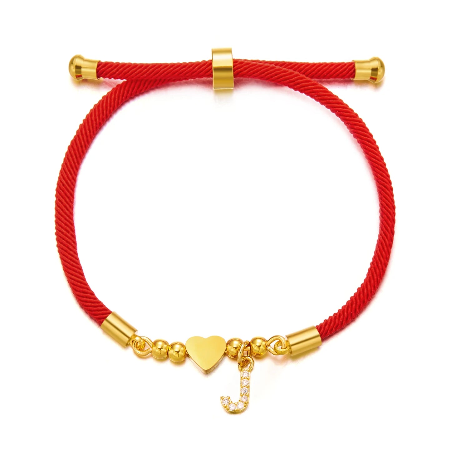 A-Z Heart Initial Letter Bracelet
