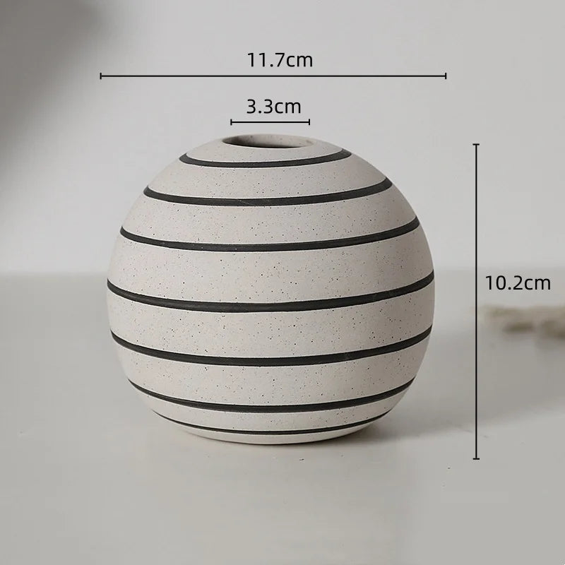 Striped Sphere Vases