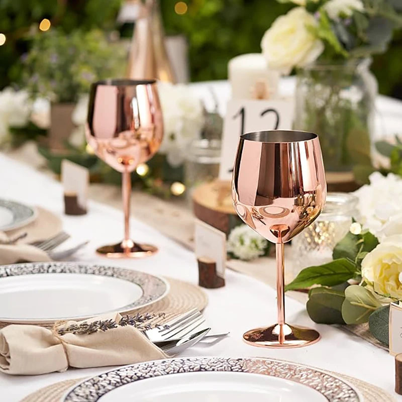 Rose Gold Metal Stemware