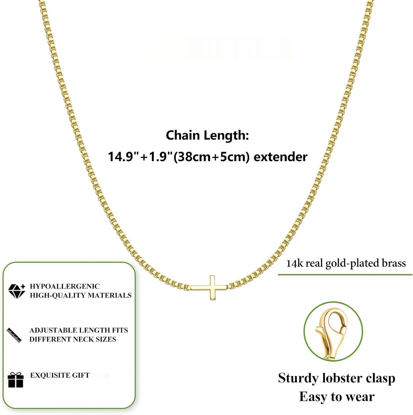 Plated Small Cross Pendant Choker