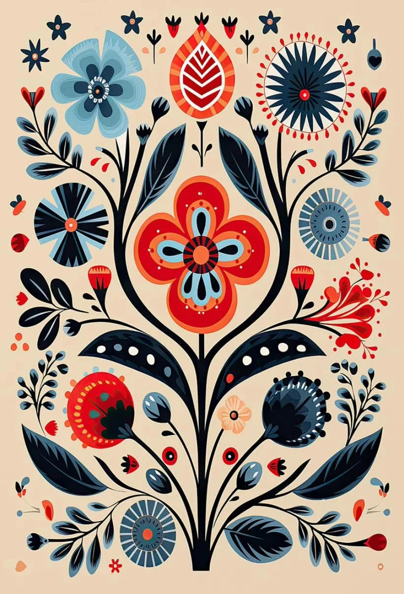 Norwegian Folk Art Poster