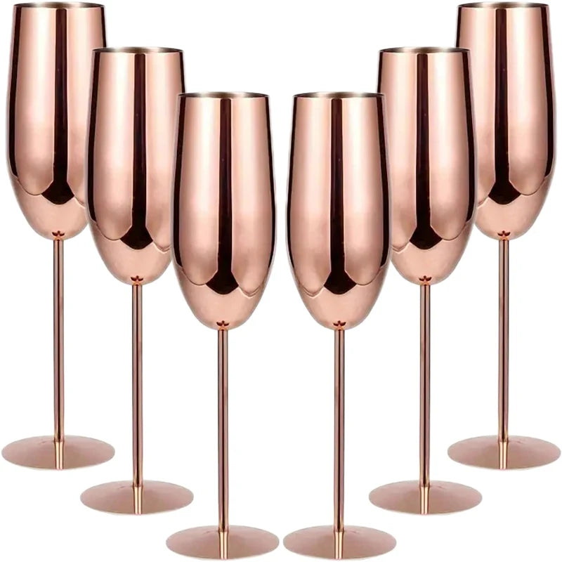 Rose Gold Metal Stemware