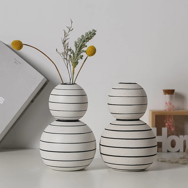 Striped Sphere Vases