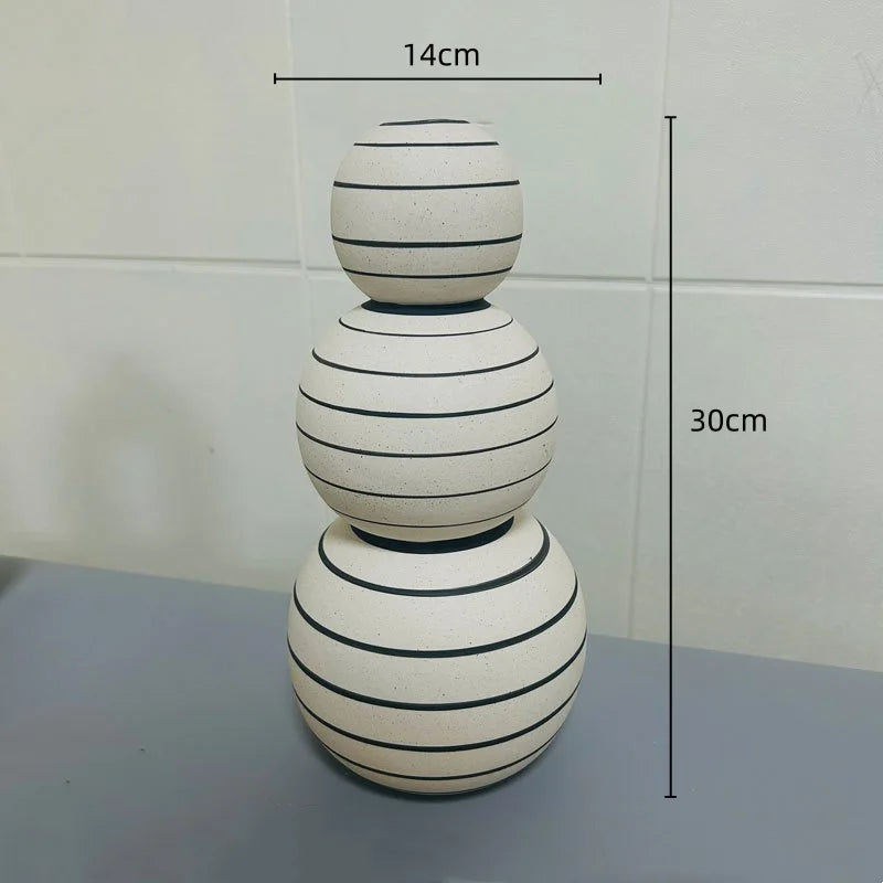 Striped Sphere Vases