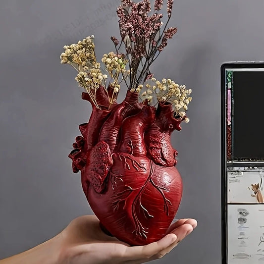 Anatomical Heart-Shaped Resin Vase