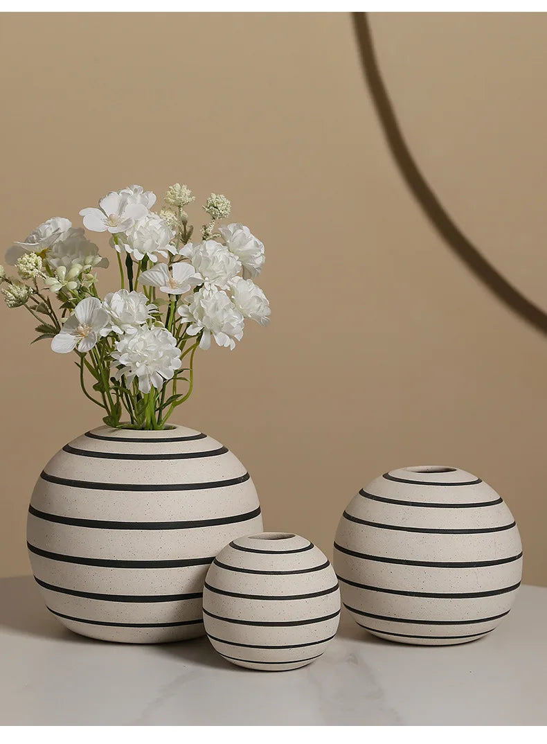 Striped Sphere Vases