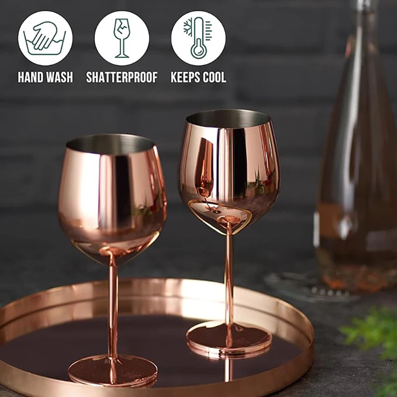 Rose Gold Metal Stemware