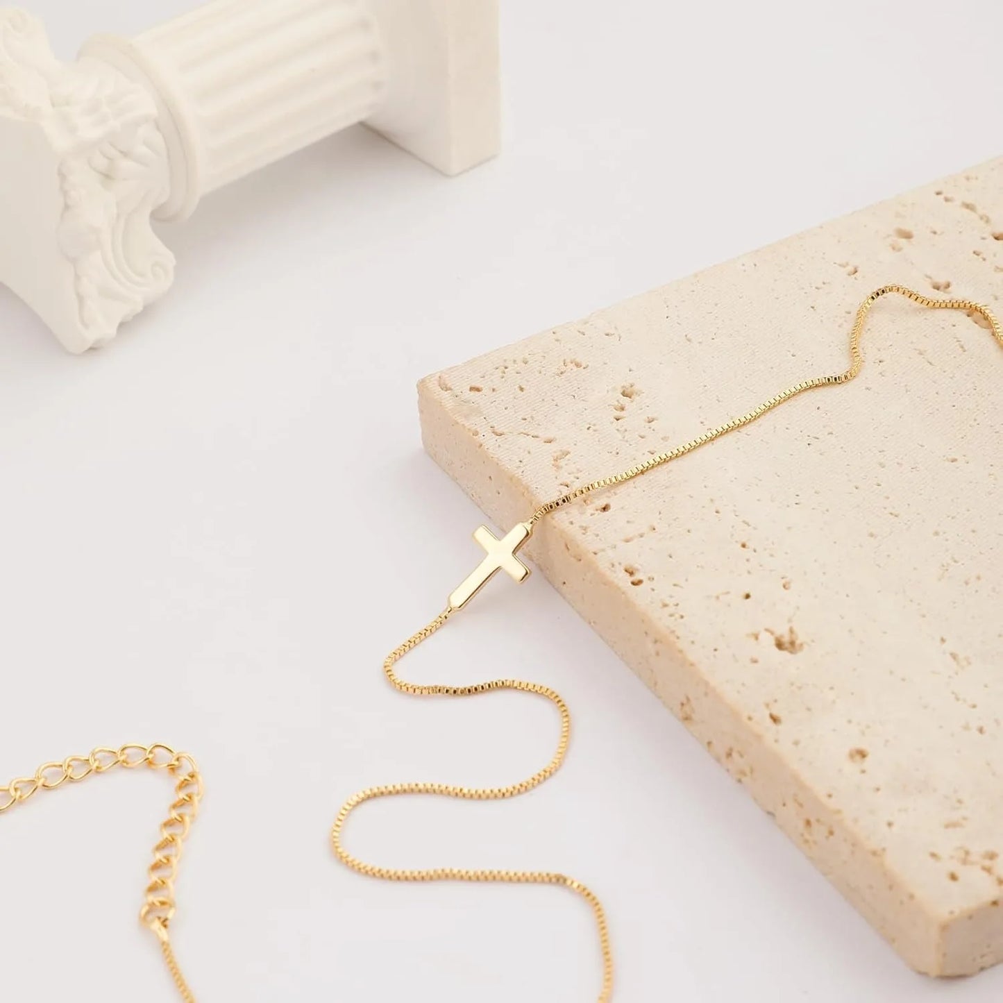 Plated Small Cross Pendant Choker