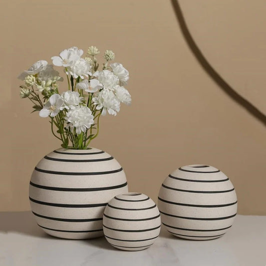 Striped Sphere Vases