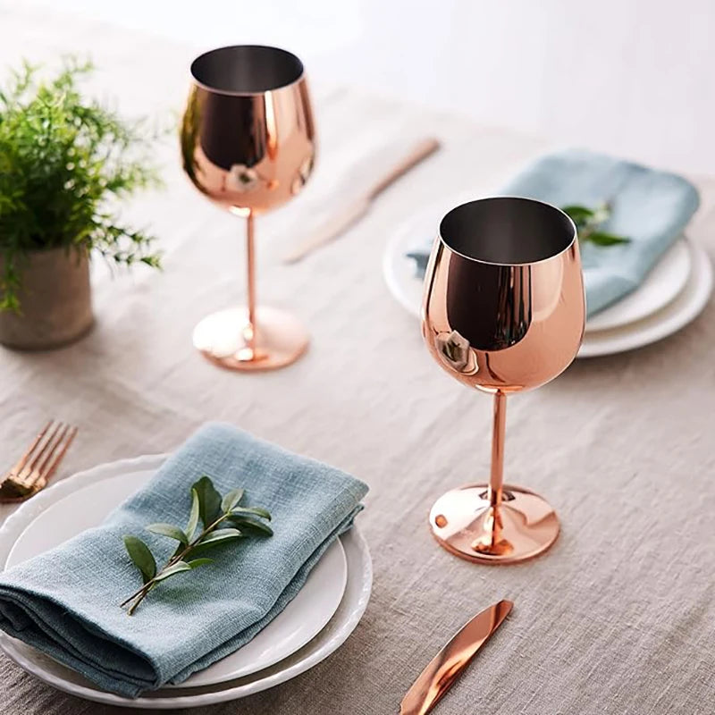 Rose Gold Metal Stemware