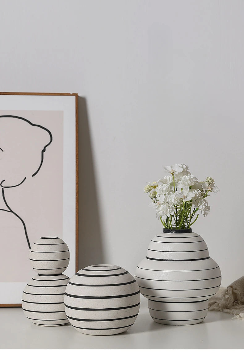 Striped Sphere Vases