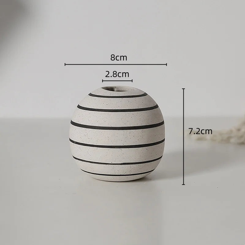 Striped Sphere Vases