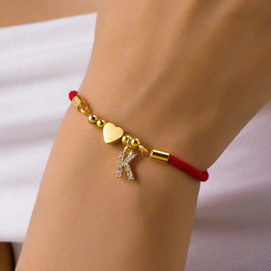 A-Z Heart Initial Letter Bracelet