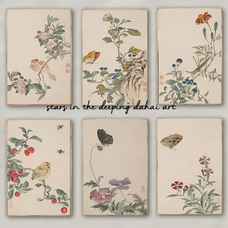 Grasshopper Botanical Canvas Print