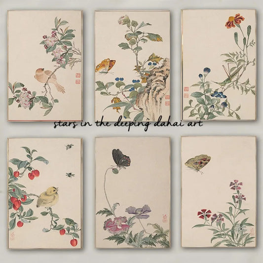 Grasshopper Botanical Canvas Print