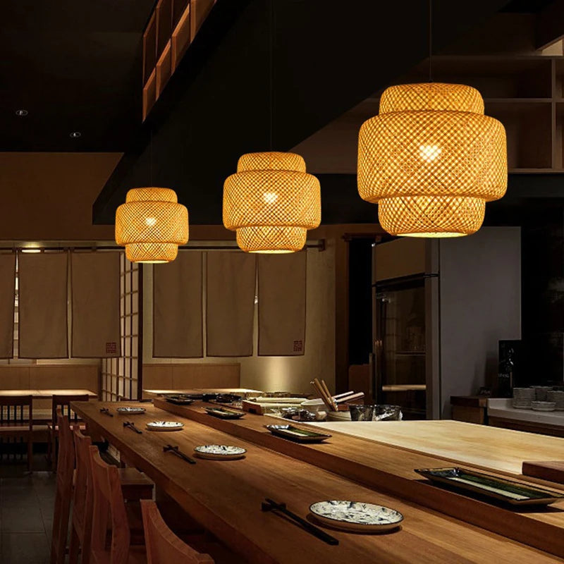 Bamboo Pendant Light Fixture
