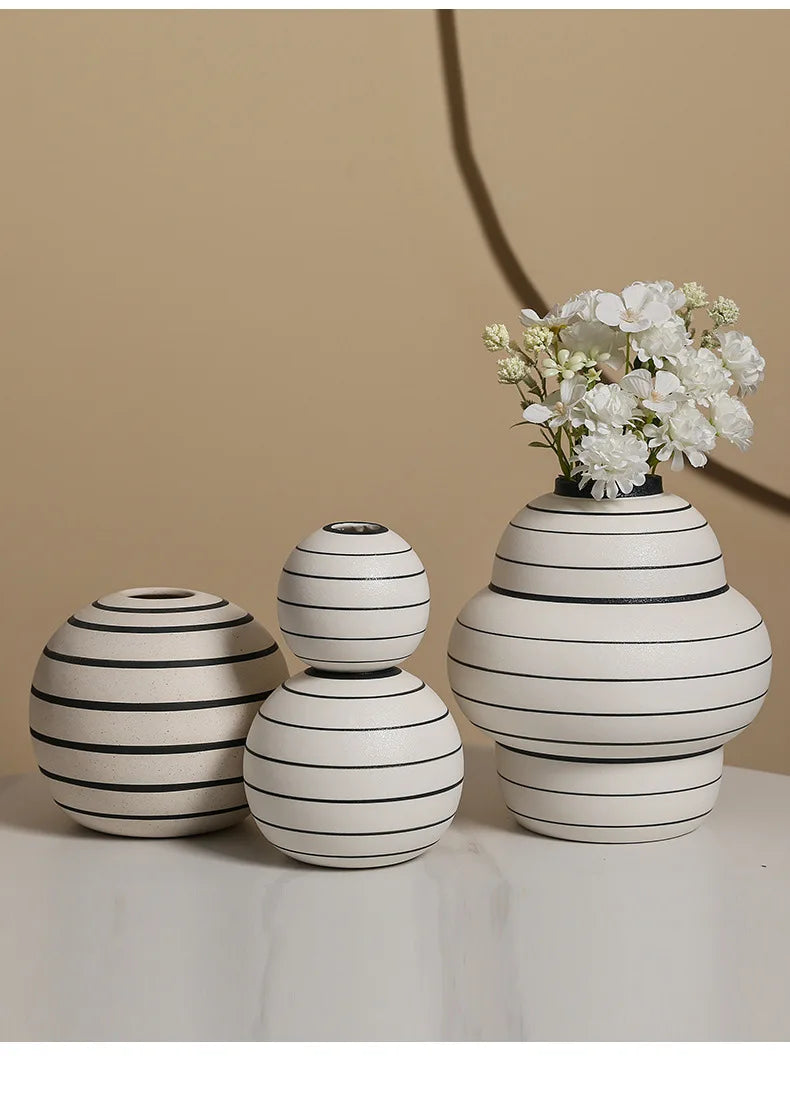 Striped Sphere Vases