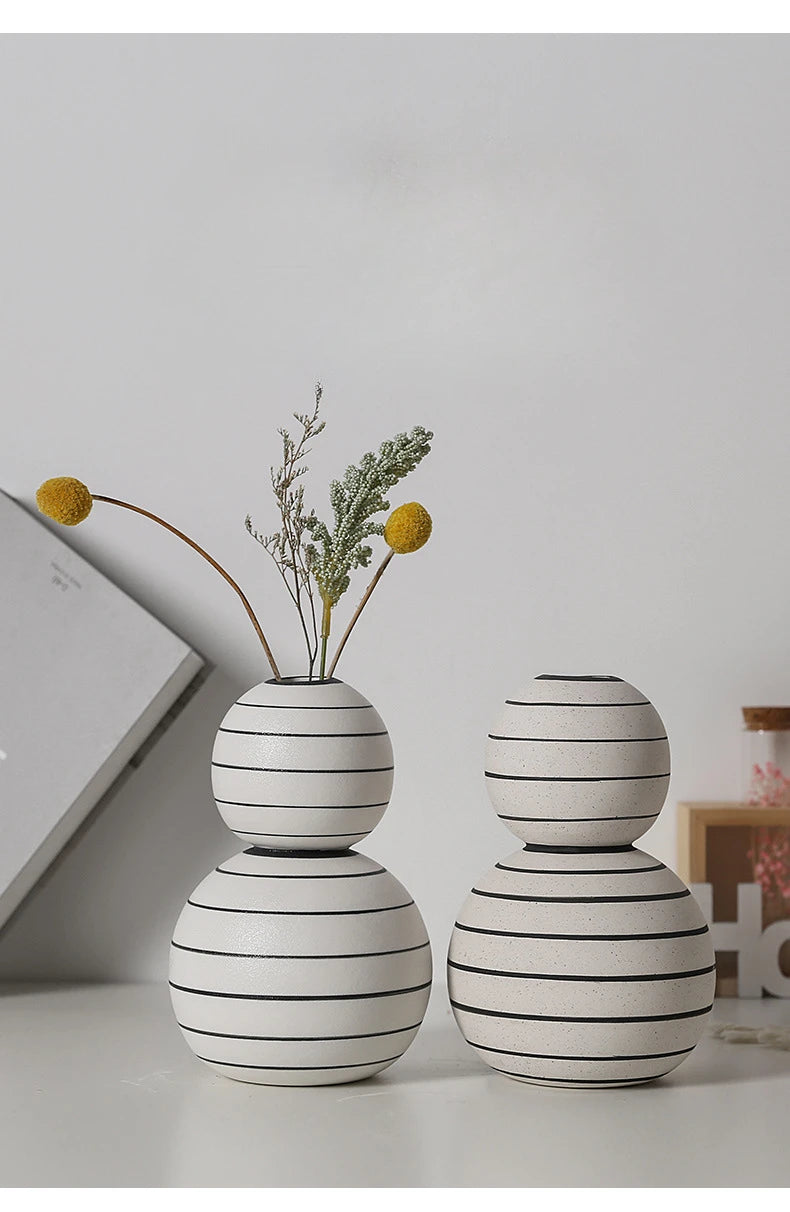Striped Sphere Vases