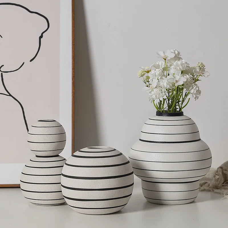 Striped Sphere Vases