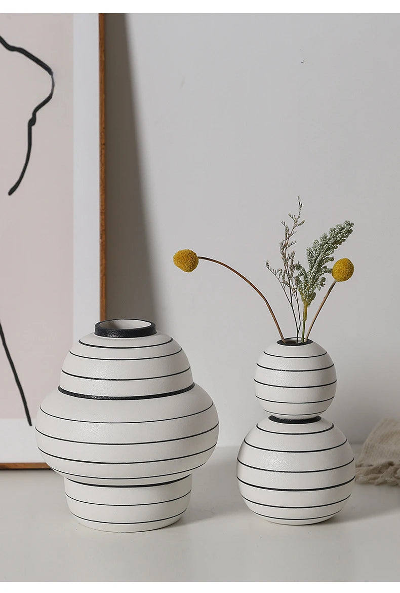 Striped Sphere Vases