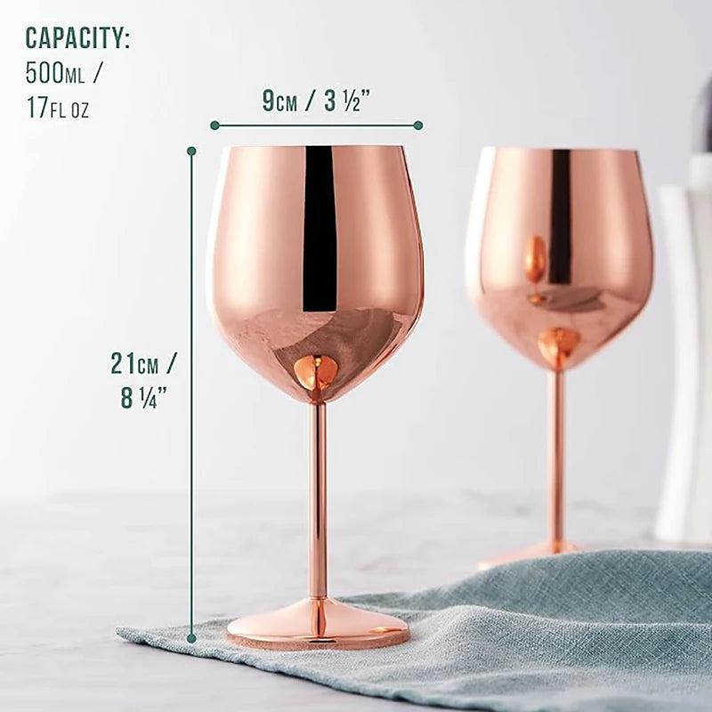 Rose Gold Metal Stemware