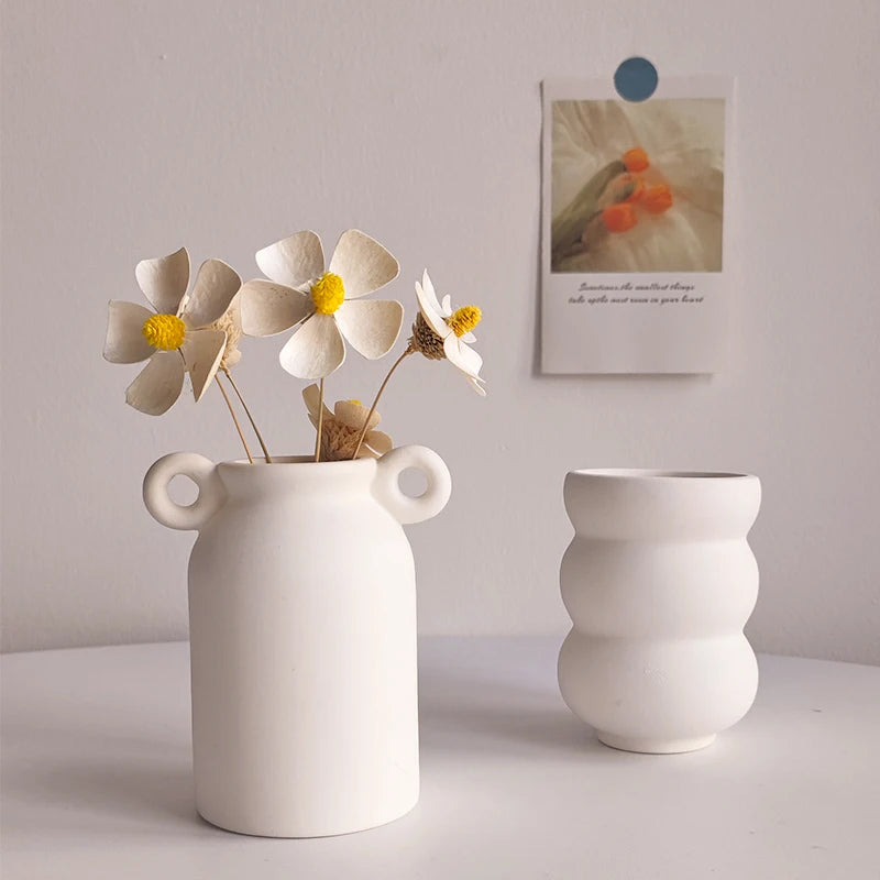 White Ceramic Vases