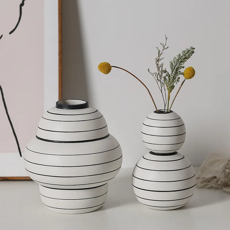 Striped Sphere Vases
