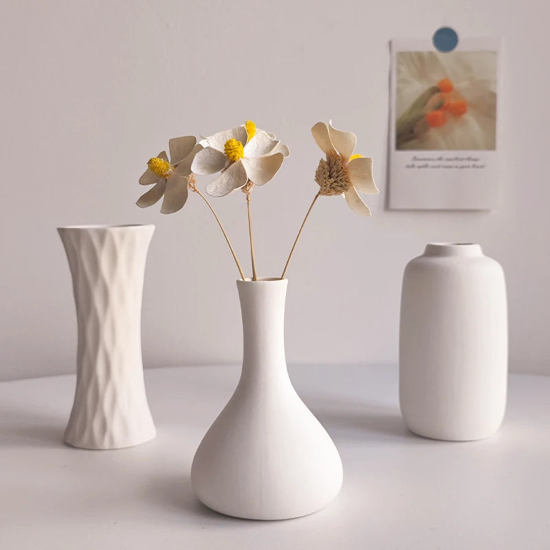 White Ceramic Vases