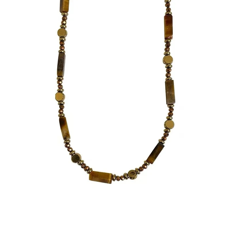 Tiger Eye Stone Pendant Necklace