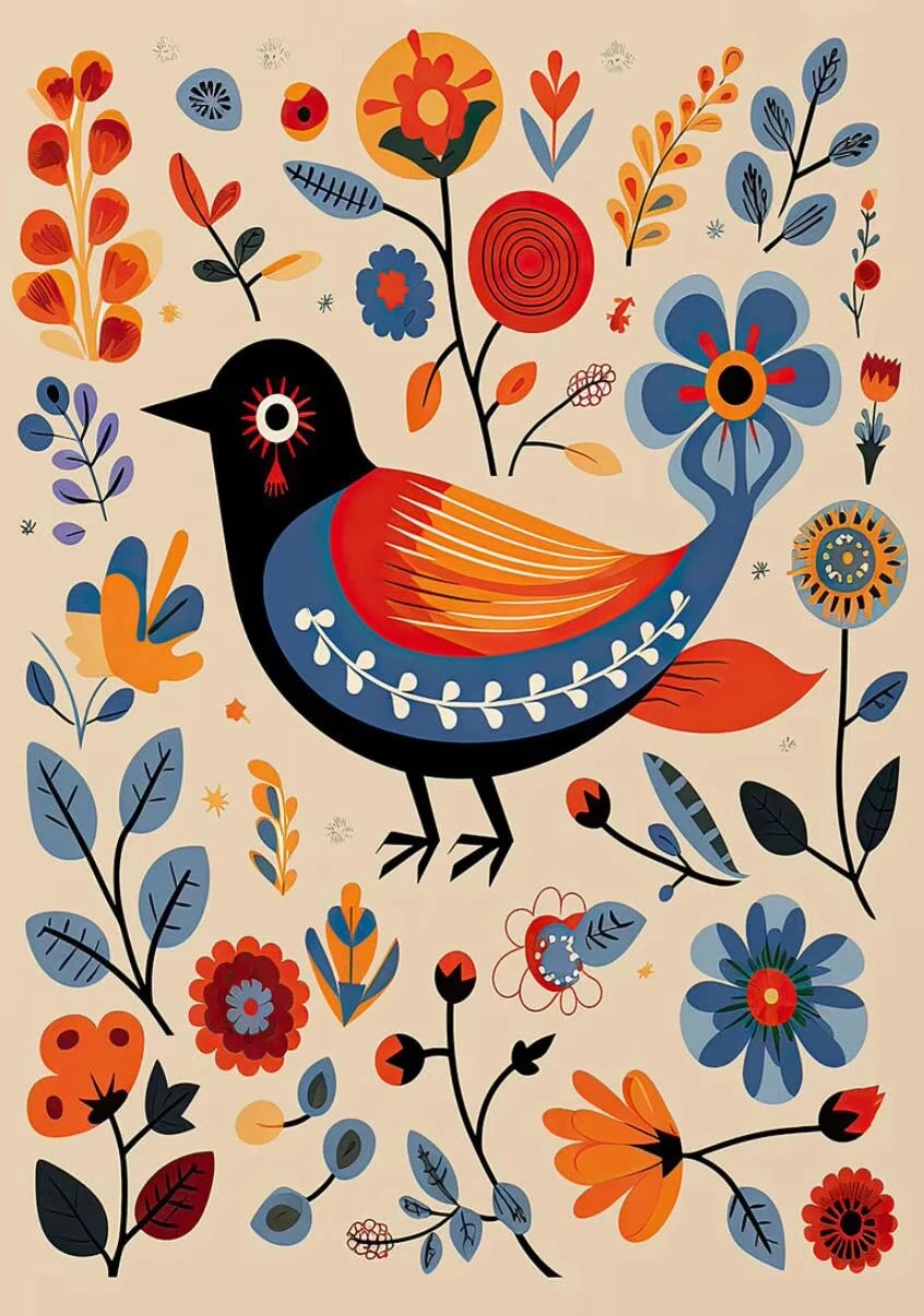 Norwegian Folk Art Poster